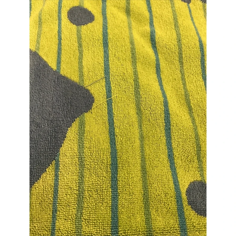 Palm Cove Beach Towel 100% Cotton Fish Motif Yellow Blue Made In Egypt